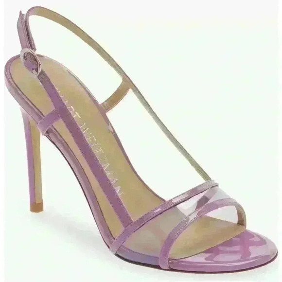 Stuart Weitzman Mondrian 100 Sandals. Size 8 wisteria $450 new - Picture 2 of 9